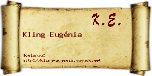 Kling Eugénia névjegykártya